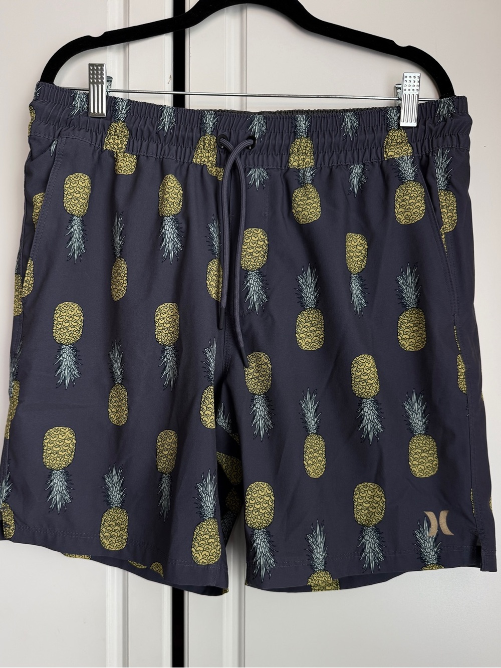 Hurley Swim Trunks Pineapple Print Stretch Size M